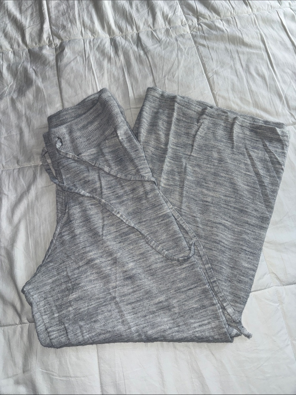 Women's Gray Cropped Knit Lounge Pants - Unbranded
